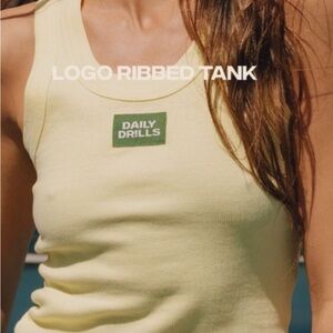 Daily Drills Yellow Ribbed Tank Top